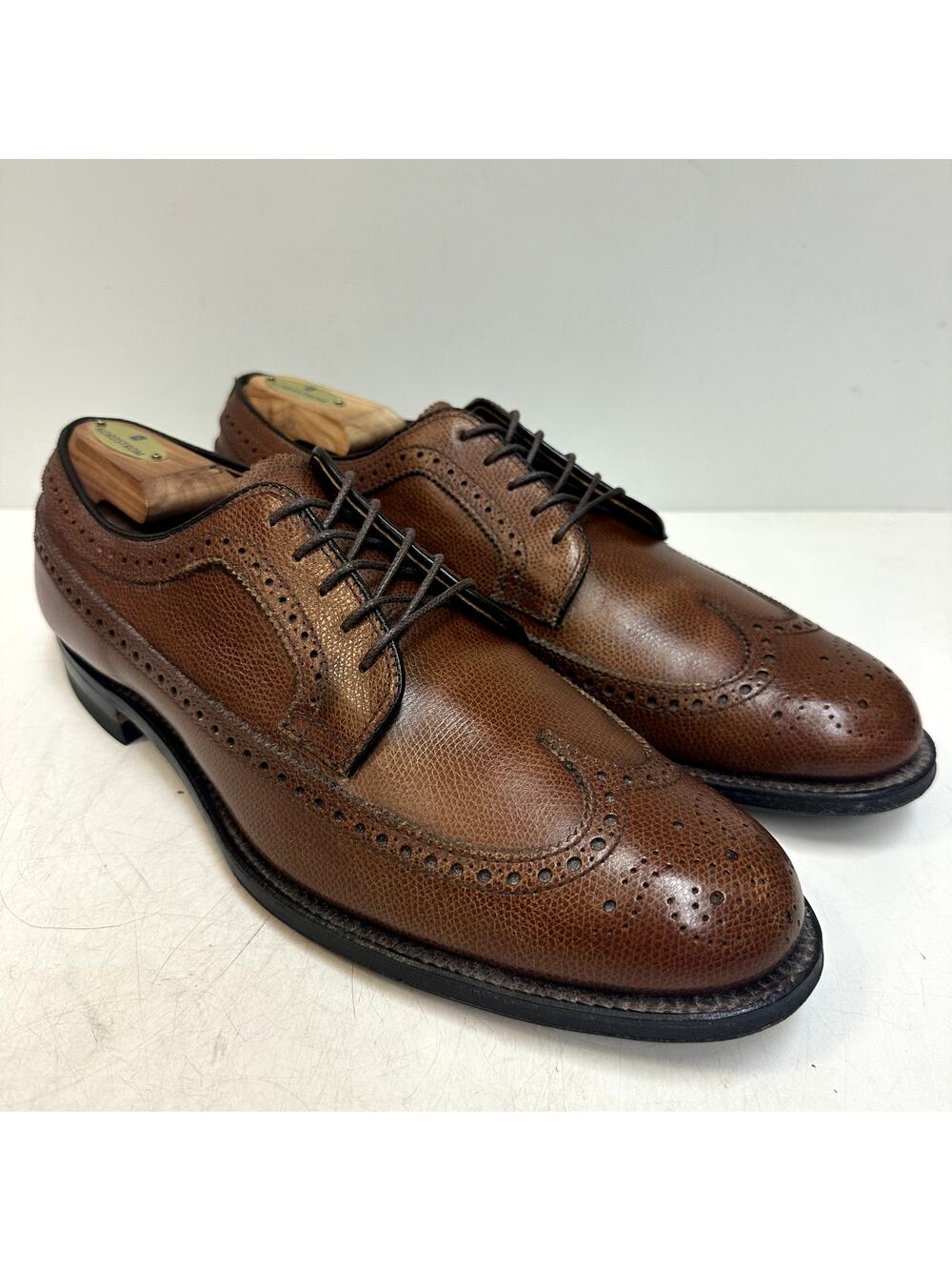 VGUC Alden 639 Brown Alpine Grain Long Wing Blucher Wingtip Made in USA 10.5 C